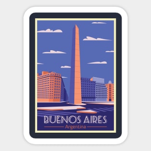 Buenos Aries, Argentina - Vintage Travel Poster Sticker